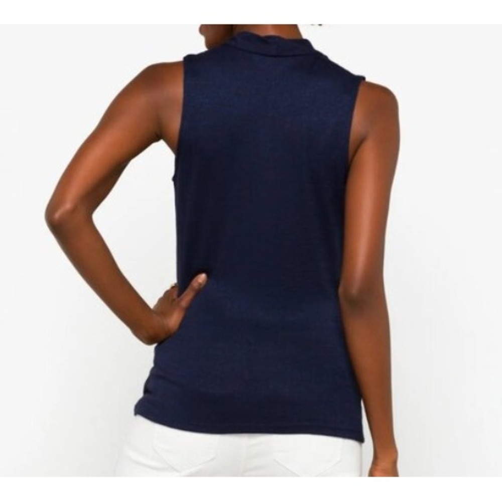 41 HAWTHORN Navy Benni Wrap Front Ruched Knit Sleeveless Top Size XXL - Picture 9 of 9